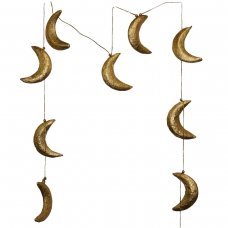 Χριστουγεννιάτικη Διακοσμητική Γιρλάντα, με 10 Χρυσά Μισοφέγγαρα (160cm)